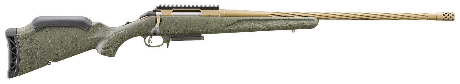 RUGER AMERICAN G2 PRED RFL 7MM PRC 22″ T.B. SPIRAL BBL, GRN SPLTR,BRNT BRNZ 3RD