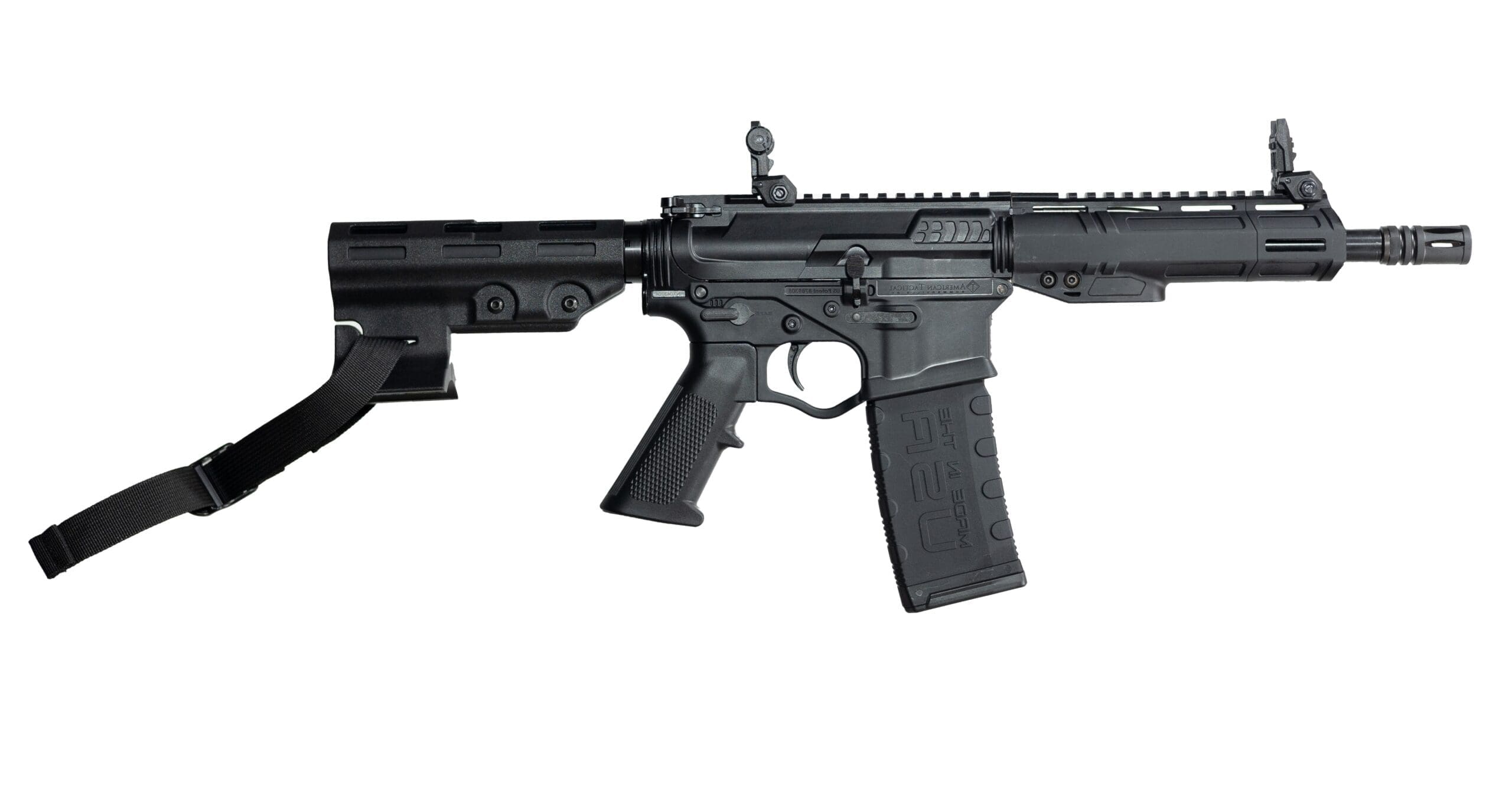 ATI ALPHA MAXX HGA 5.56 7.5″ PISTOL W/7″ POLY MLOK HANGUARD F/U SIGHTS W/BRACE