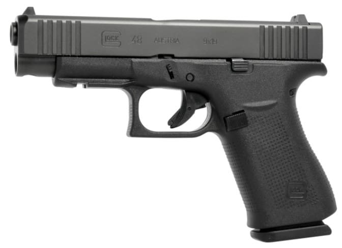 GLOCK 48 9MM PISTOL 4.01″ FXD 5.5lb w/front rails 2-15RD MAGS