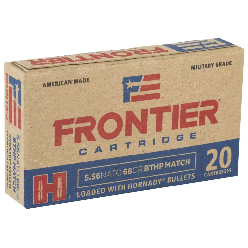 HORNADY FRONTIER 5.56 68GR BTHP MATCH 20RD BX 500RD CASE