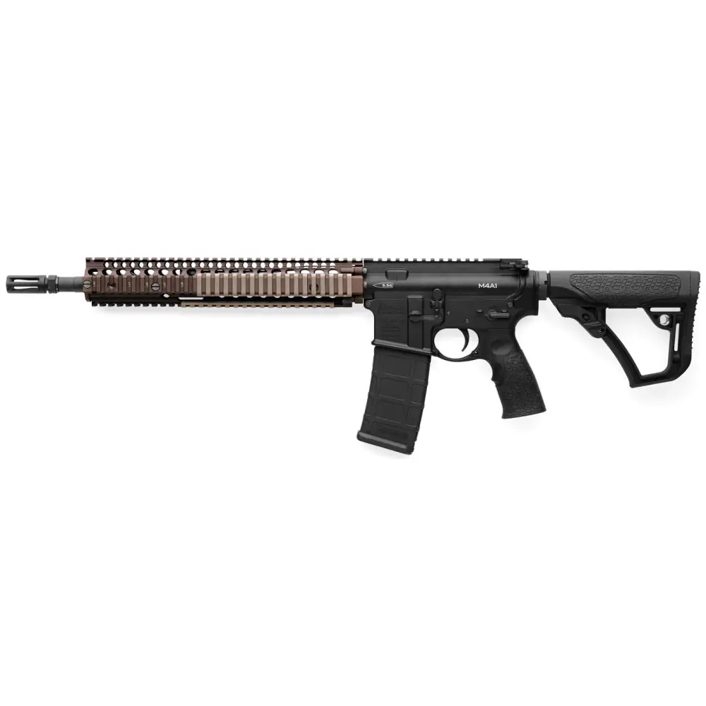 DANIEL DEFENSE M4A1 5.56MM RIFLE RIS II Rail FDE 14.5″PW CALI COMP 1-10RD MAG