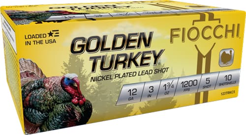 FIOCCHI GOLDEN TURKEY 12GA 3″ – 1-3/4OZ #5 10RD 10BX/CS
