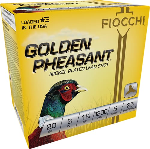 FIOCCHI GOLDEN PHEASANT 20GA – 3″ 1-1/4OZ #5 25RD 10BX/CS