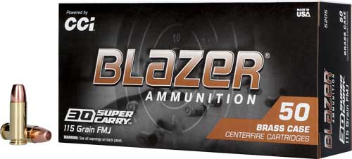 CCI BLAZER BRASS 30 SUPER – CARRY 115GR 50RD 20BX/CS