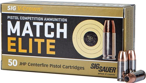 SIG AMMO 9MM 147GR ELITE – V-CROWN COMP 50RD 20BX/CASE