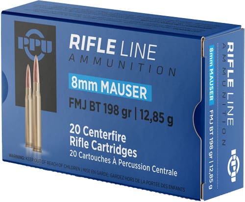 PPU 8MM MAUSER 198GR FMJ – 20RD 10BX/CS