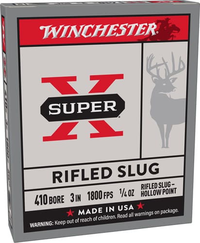 WINCHESTER SUPER-X 410 3″ – 1/4OZ RIFLED SLUG 5RD 50BX/CS