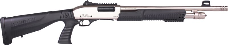 IVER JOHNSON PUMP 12GA 3″ 18″ – NICKEL QD PISTOL GRIP STOCK
