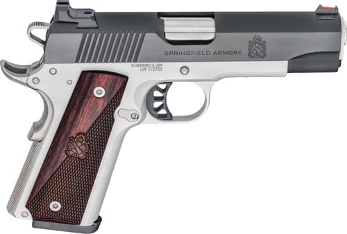 SPRINGFIELD 1911 RONIN 10MM – 5″ SS/BLUED W/ WOOD GRIPS