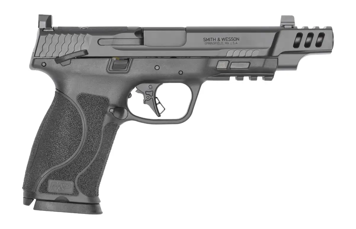 SMITH & WESSON PC M&P10 M2.0 PISTOL 5.6" PORTED OPTIC READY, M.S. 2-10RD MAGS CA COMPLIANT
