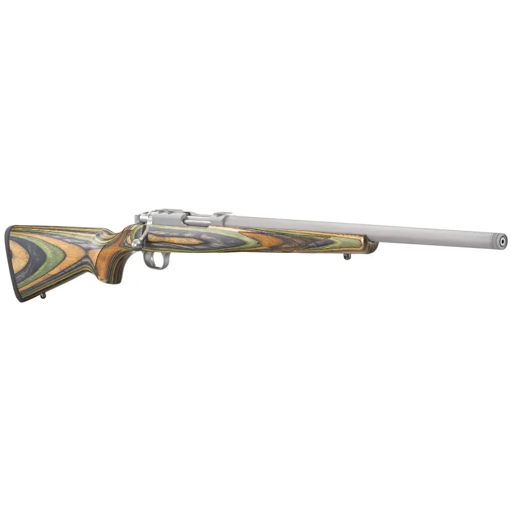 RUGER M77/22 BOLT RFL, 22 HORNET 18.5" MATTE STS, THREADED, GRN MTN STOCK - Image 2
