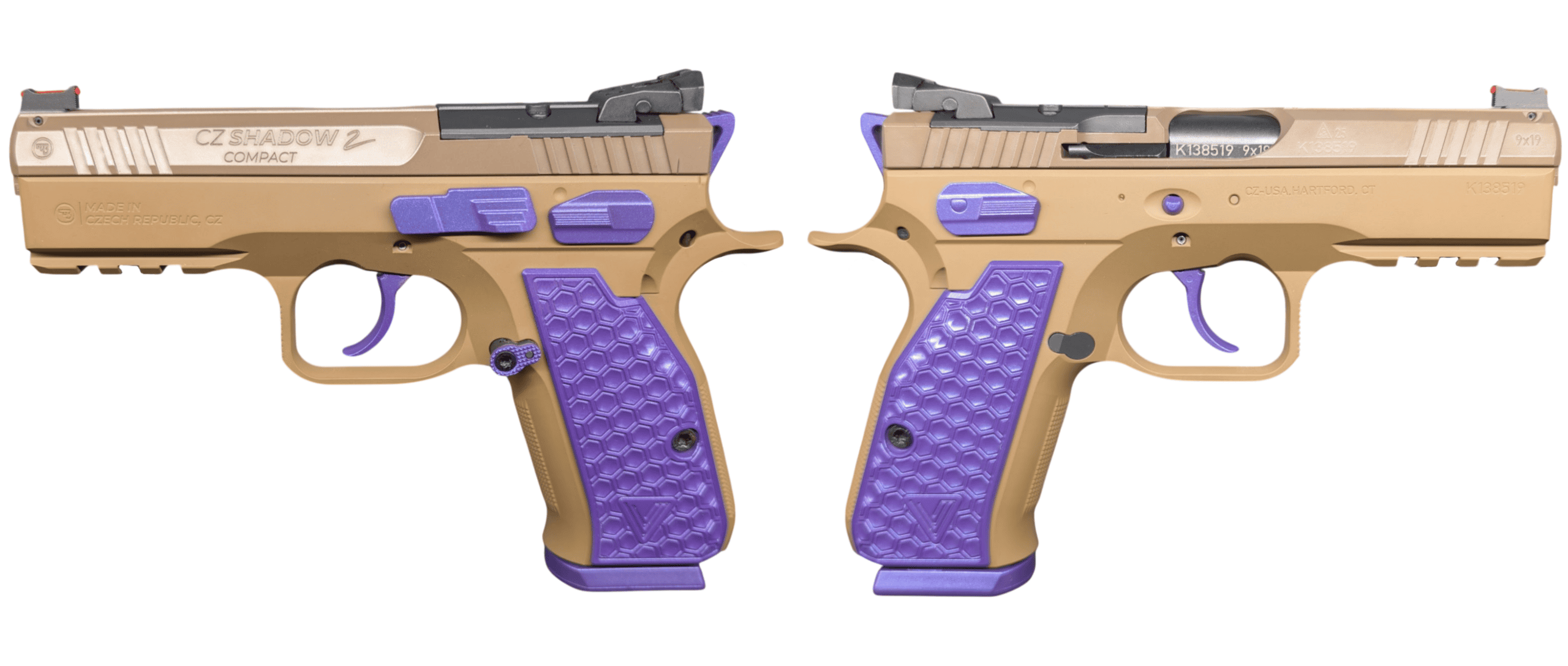 CZ SHADOW II COMPACT PEANUT BUTTER & JELLY 9MM PISTOL 4" 2-15RD MAGS